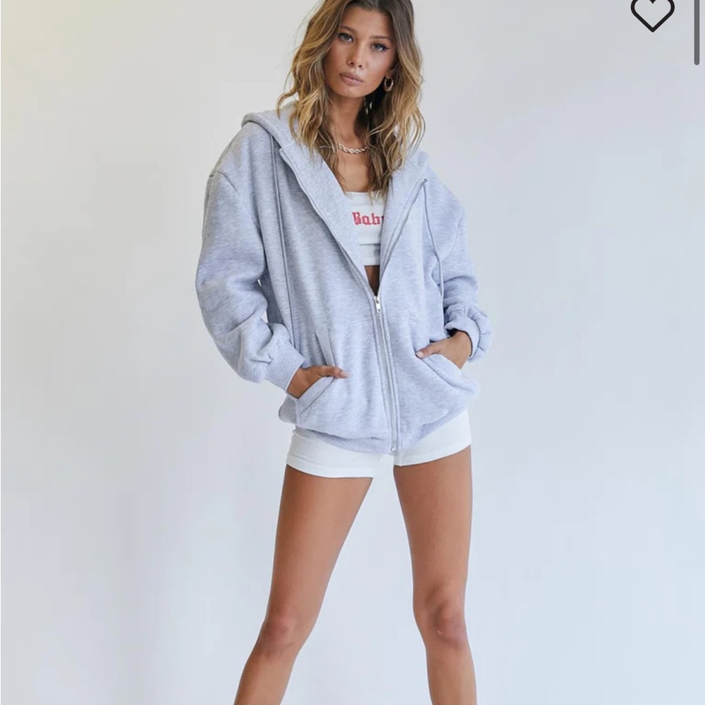 PRINCESS POLLY gray zip up hoodie